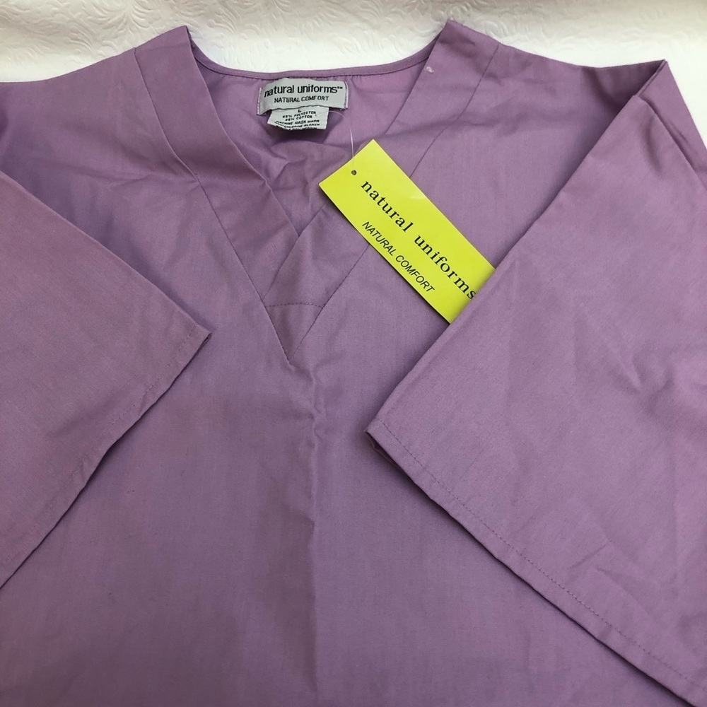 🌞2/$30 Ladies Large Natural Uniforms Top Lavender NWT